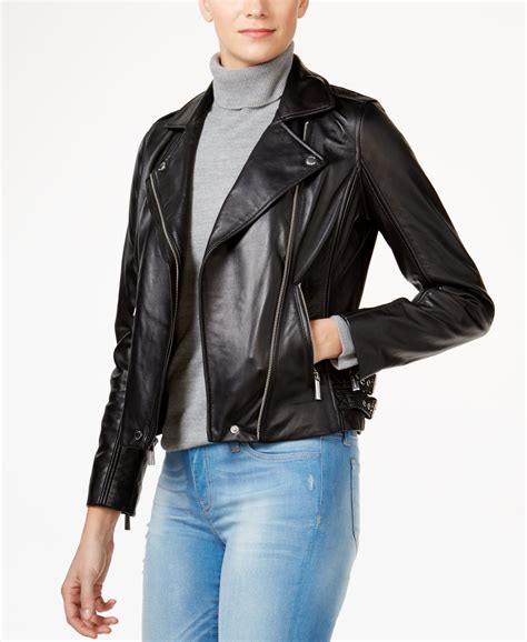 macy michael kors leather jacket men|Michael Kors leather jacket women's.